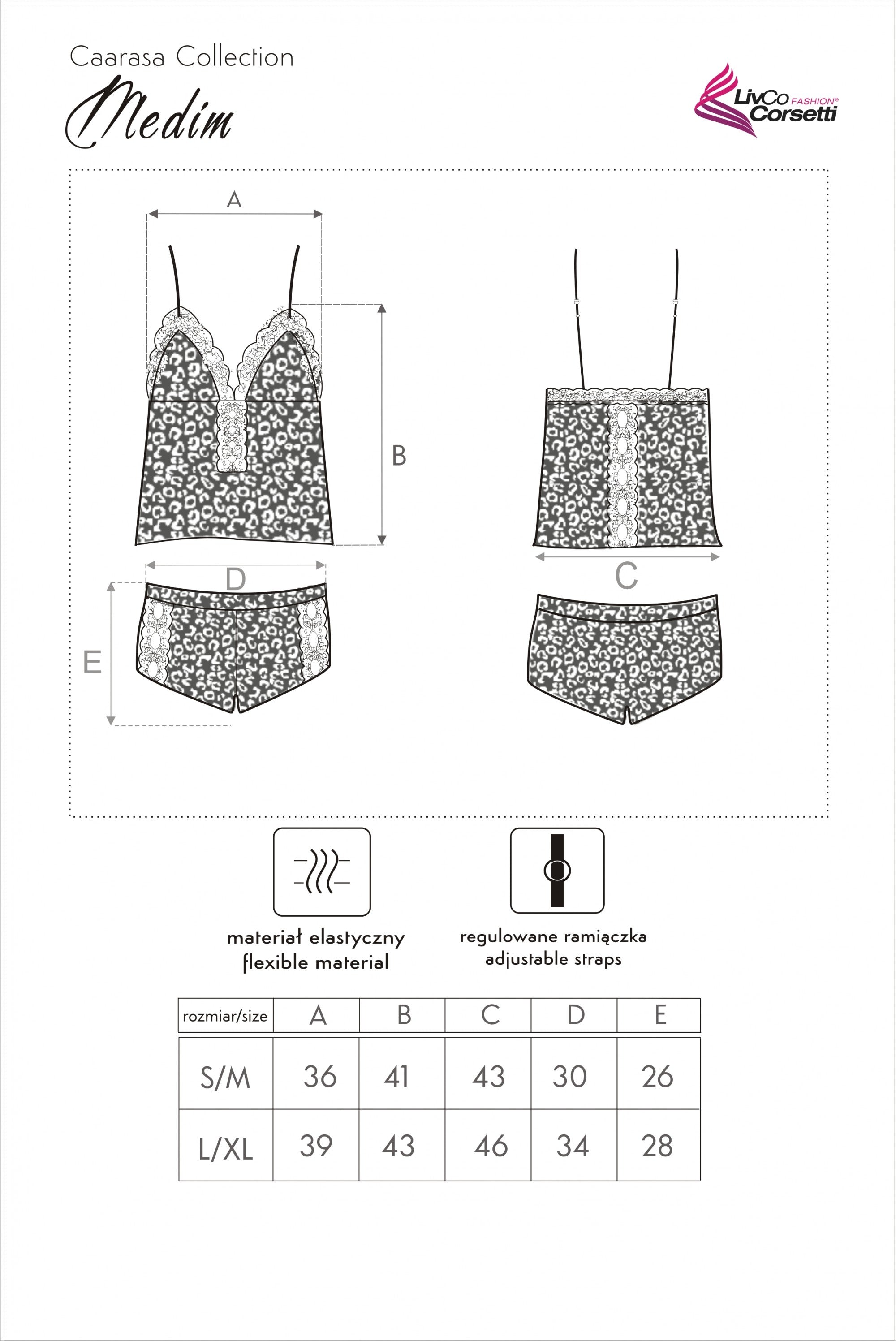 Zmysłowa Koszulka Damska Medim LC 90601 Caarasa Collection LivCo Corsetti Fashion