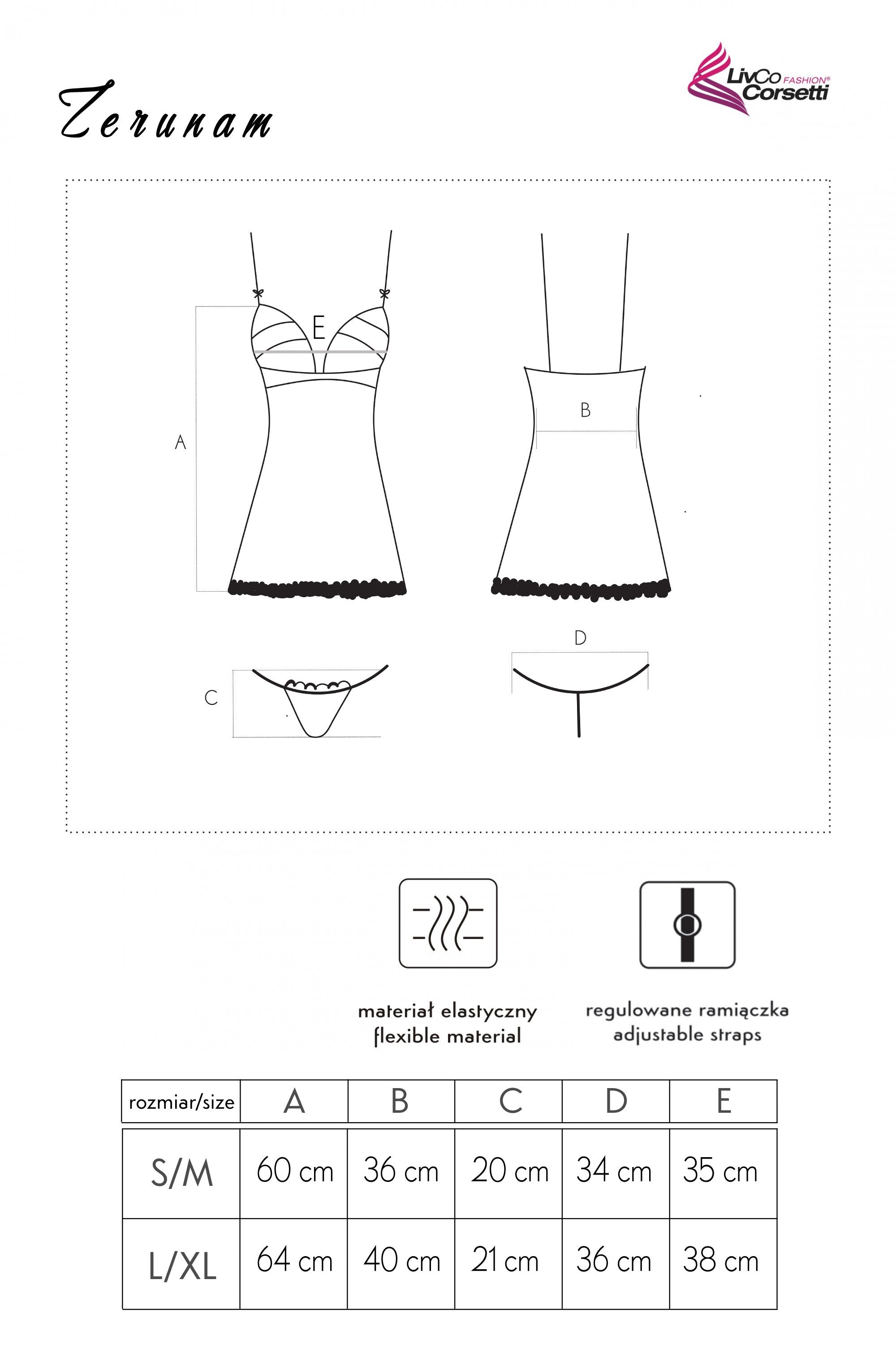 Zmysłowa Koszulka Damska Zerunam Black Czarny LivCo Corsetti Fashion