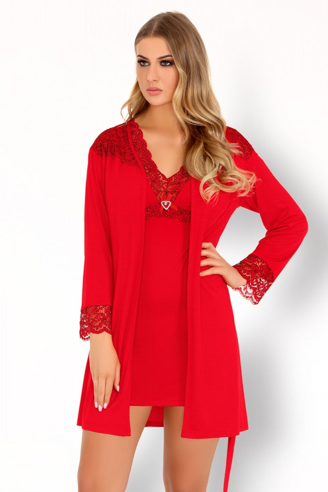 Zmysłowa Koszulka Damska Sive LC 90469 Tangerinne Red Czerwony Collection LivCo Corsetti Fashion