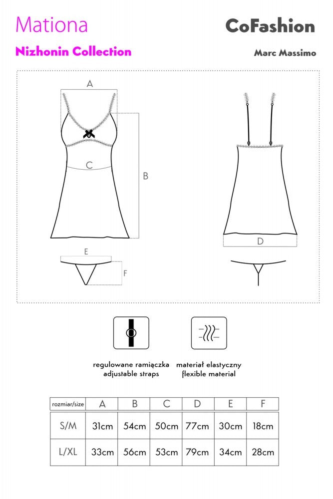 Mationa czarna urocza koszulka nocna LivCo Corsetti Fashion