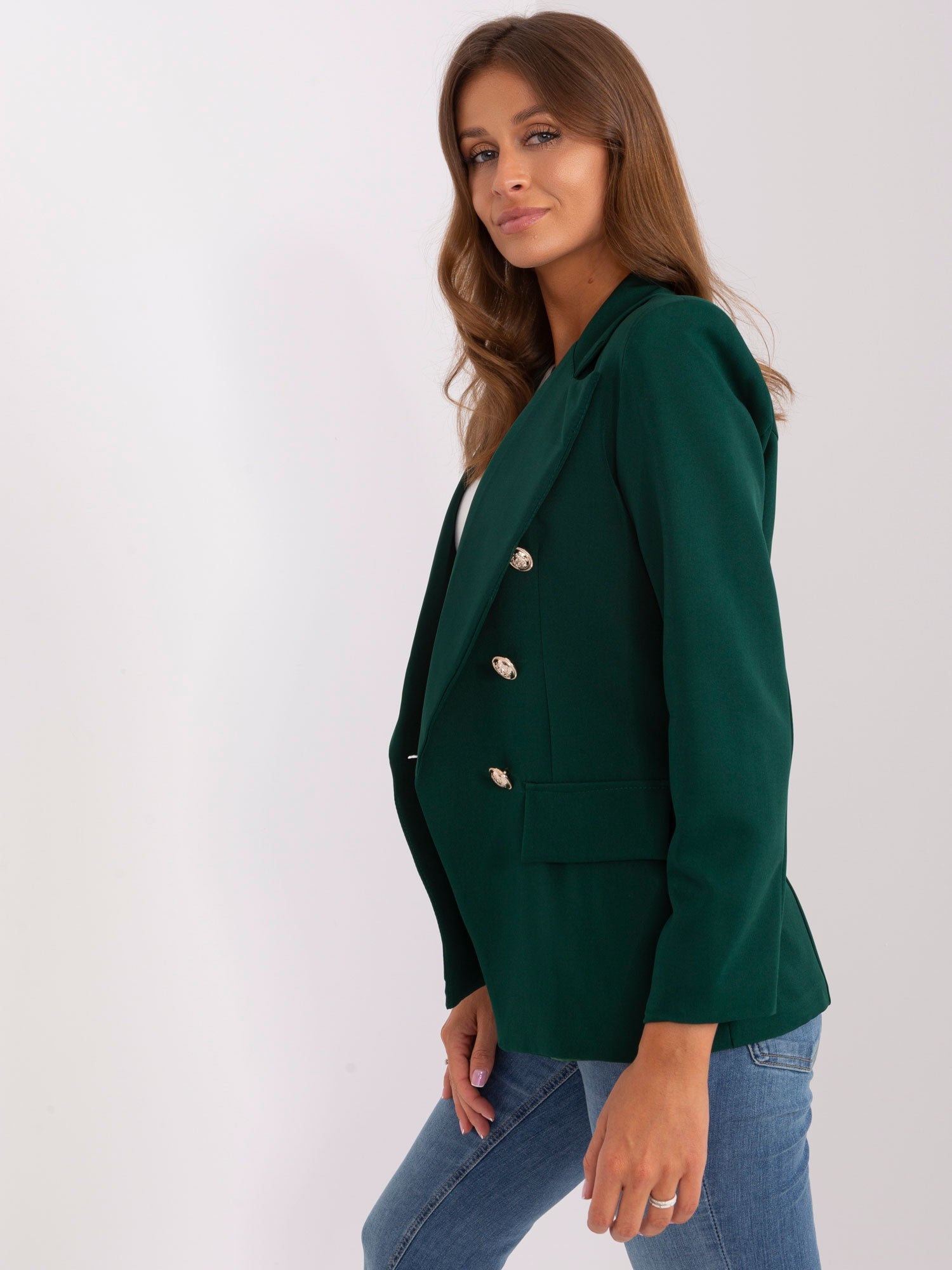 Marynarka-DHJ-MA-15555.00P-ciemny zielony
