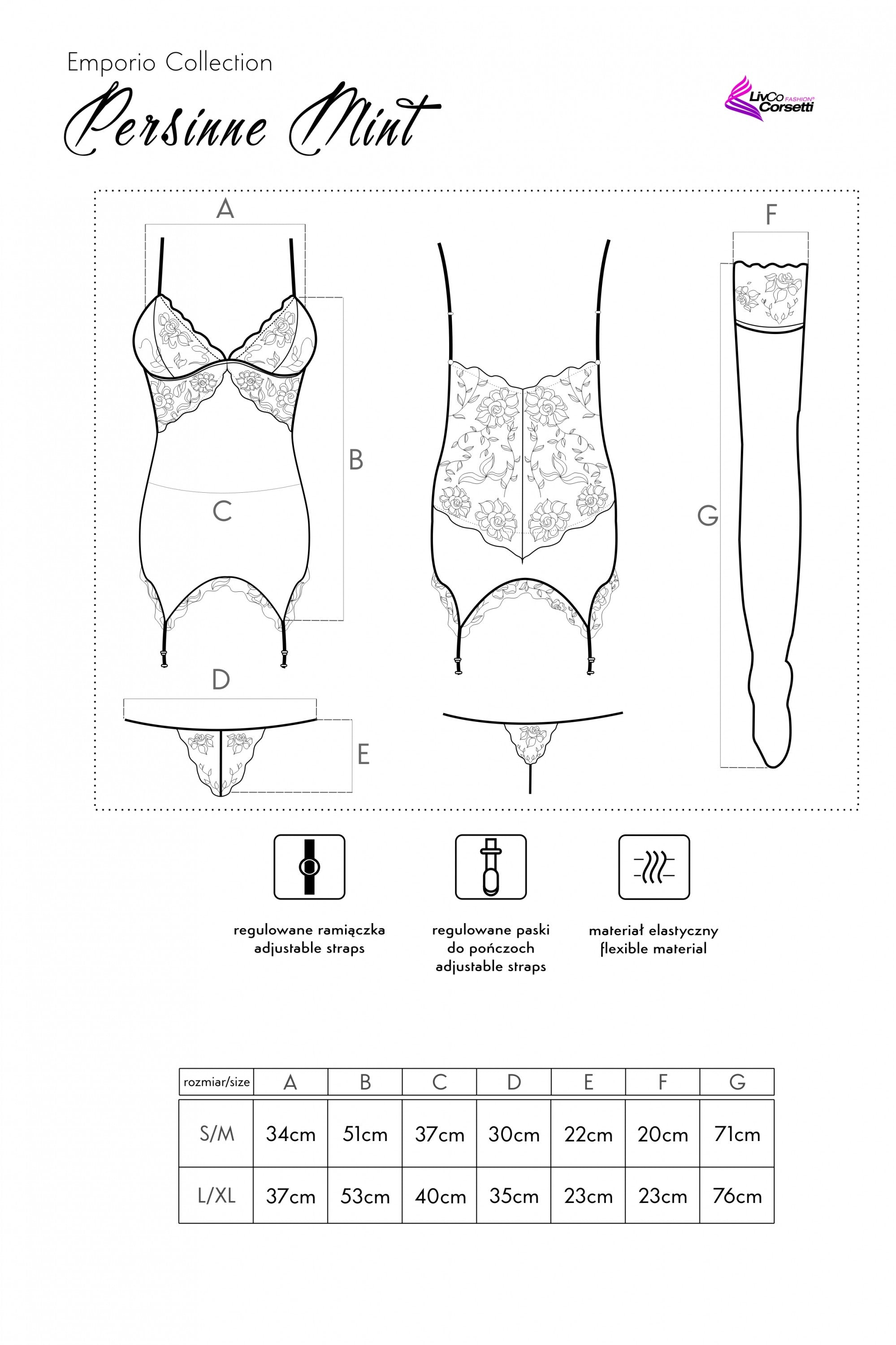 Gorset Persinne Mint Mientowy Emporio Collection LivCo Corsetti Fashion