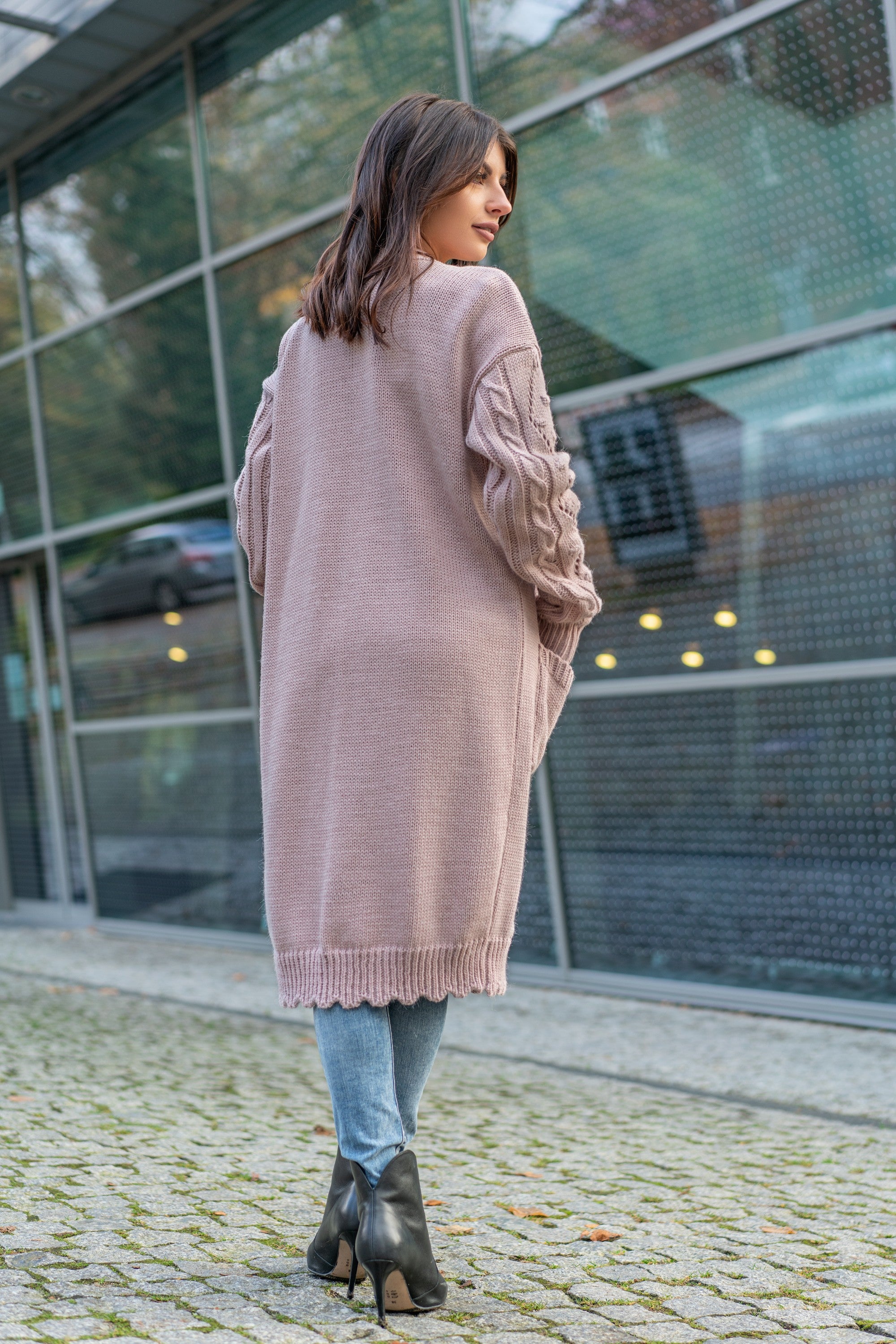 Kardigan Żakiet Marynarka Delaina Dusty Rose