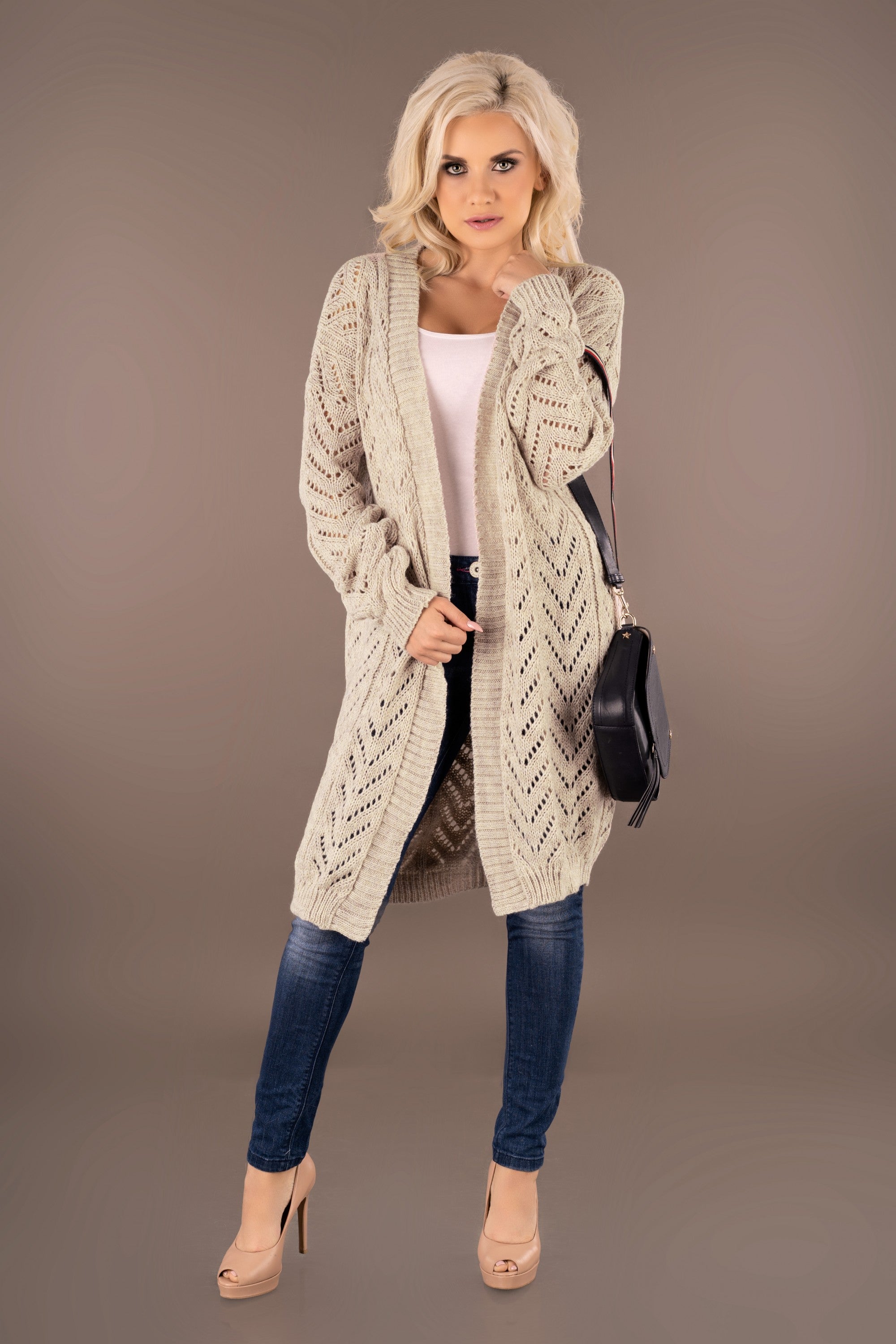 Kardigan Żakiet Marynarka Maramela Beige