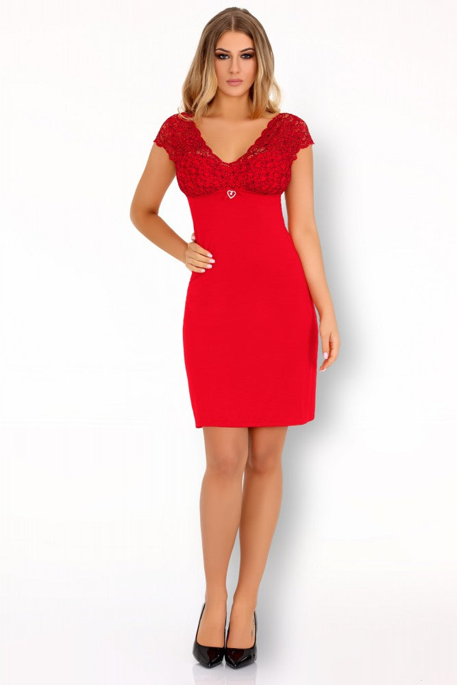 Zmysłowa Koszulka Damska Crossina LC 90465 Tangerinne Red Czerwony Collection LivCo Corsetti Fashion