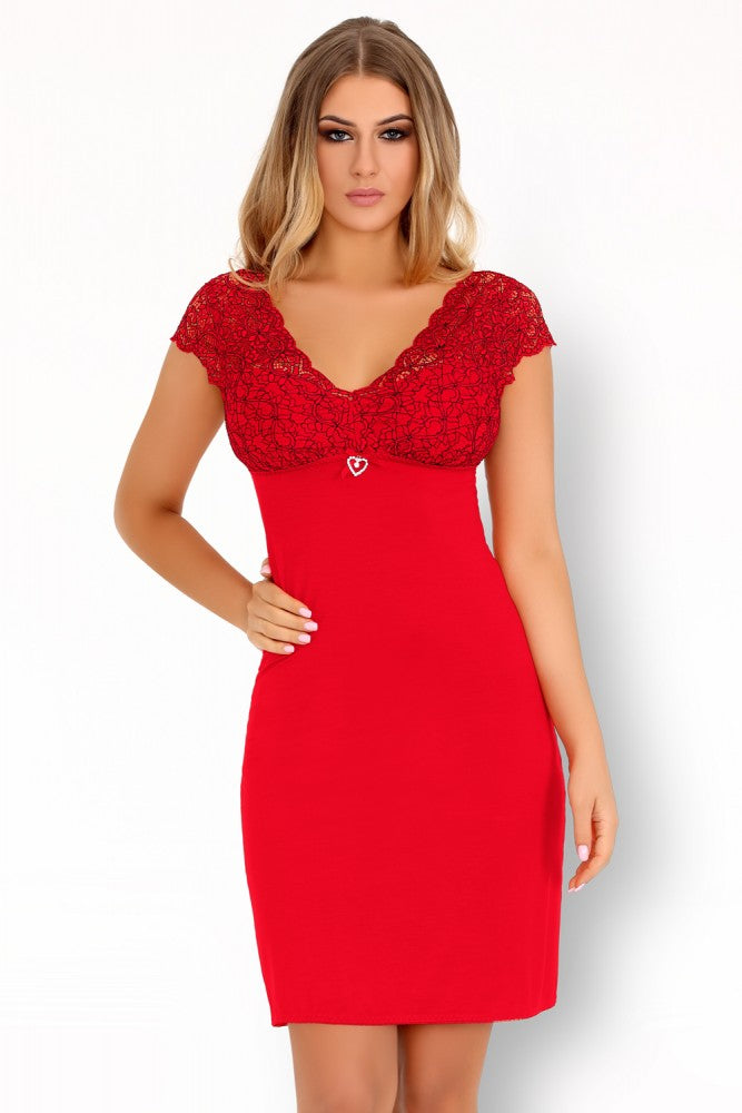 Zmysłowa Koszulka Damska Crossina LC 90465 Tangerinne Red Czerwony Collection LivCo Corsetti Fashion