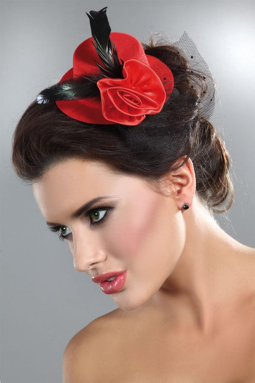Mini Top Hats Red Czerwony LC 12016 Model 7 LivCo Corsetti Fashion
