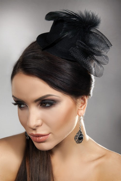 Mini Top Hats Black Czarny LC 12025 Model 18 LivCo Corsetti Fashion
